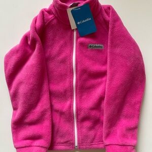 NWT Columbia Youth Bright Pink Fleece Jacket Size S